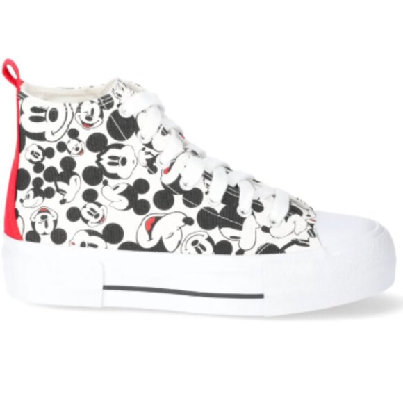 Disney Mickey Mouse White Black Red Canvas High Tops Sneakers Shoes NWT 11 - Picture 2 of 5